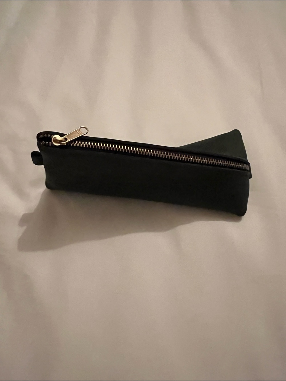Portland Leather Dark Green Zipper Pouch - Women's Accessory